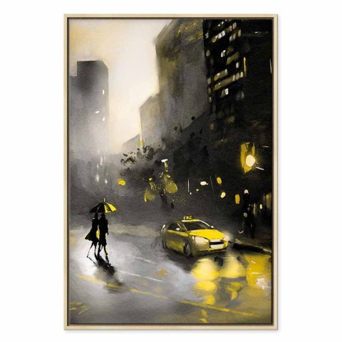 Obraz - Blask miasta (1-częściowy) pionowy 40x60 W ramie drewnianej naturalnej
