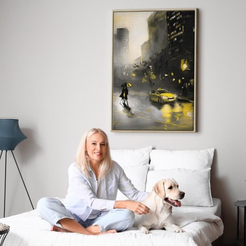 Obraz - Blask miasta (1-częściowy) pionowy 40x60 W ramie drewnianej naturalnej