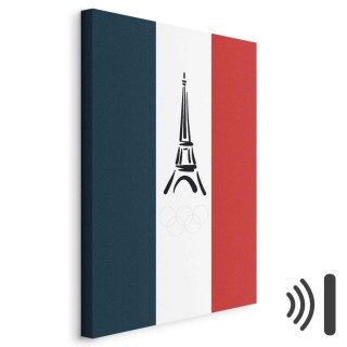 Obraz - Flaga Francji z graficzną wieżą Eiffla 20x30 Akustyczny