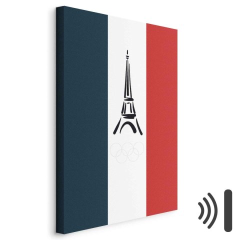 Obraz - Flaga Francji z graficzną wieżą Eiffla 20x30 Akustyczny