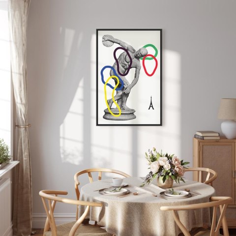 Obraz - Grafika kolaż 80x120 W ramie drewnianej czarnej