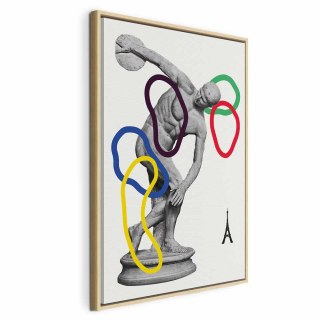 Obraz - Grafika kolaż 80x120 W ramie drewnianej naturalnej