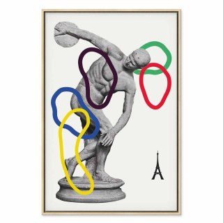 Obraz - Grafika kolaż 80x120 W ramie drewnianej naturalnej