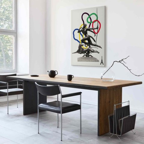 Obraz - Kobieta z psem - ilustracja 60x90 Na płótnie włoskim