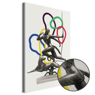 Obraz - Kobieta z psem - ilustracja 60x90 Premium Print
