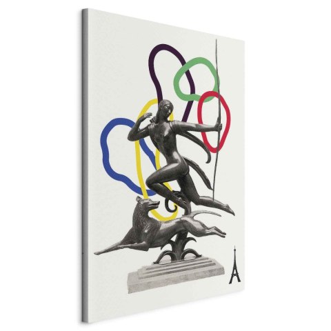 Obraz - Kobieta z psem - ilustracja 80x120 Na płótnie włoskim