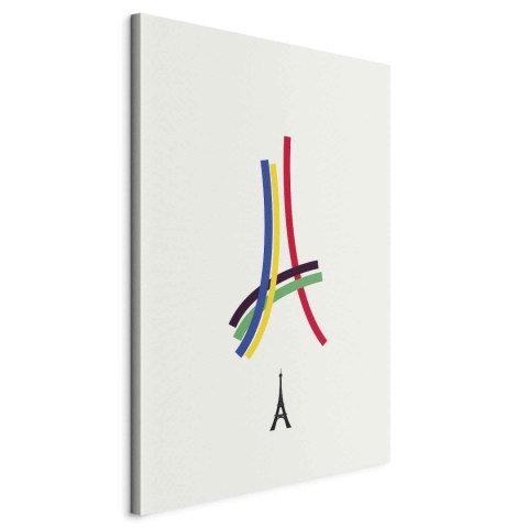 Obraz - Wieża Eiffla - grafika kolorowa - abstrakcja 20x30 Na płótnie włoskim