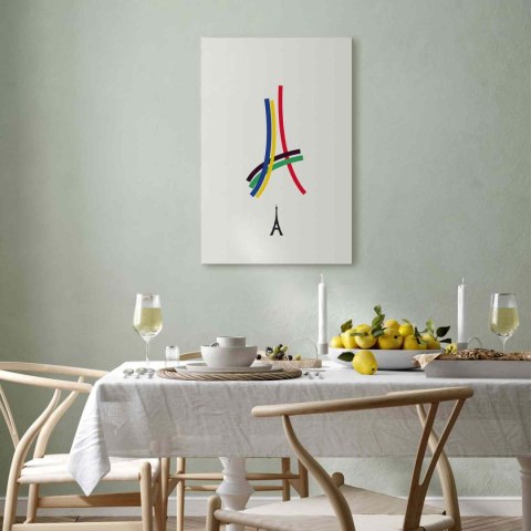Obraz - Wieża Eiffla - grafika kolorowa - abstrakcja 20x30 Na płótnie włoskim