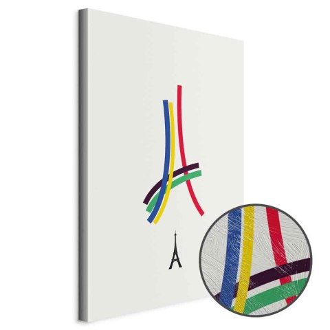 Obraz - Wieża Eiffla - grafika kolorowa - abstrakcja 20x30 Premium Print