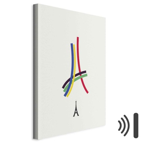 Obraz - Wieża Eiffla - grafika kolorowa - abstrakcja 40x60 Akustyczny