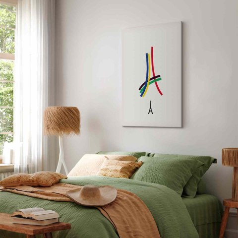 Obraz - Wieża Eiffla - grafika kolorowa - abstrakcja 40x60 Akustyczny