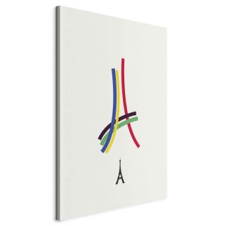 Obraz - Wieża Eiffla - grafika kolorowa - abstrakcja 40x60 Na płótnie włoskim