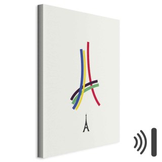 Obraz - Wieża Eiffla - grafika kolorowa - abstrakcja 60x90 Akustyczny