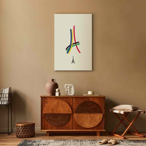 Obraz - Wieża Eiffla - grafika kolorowa - abstrakcja 80x120 Akustyczny