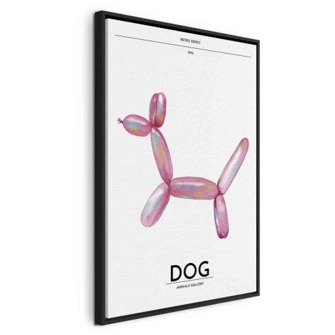 Obraz - Holo-Dog - Kolorowy pies w stylu retro 40x60 W ramie drewnianej czarnej