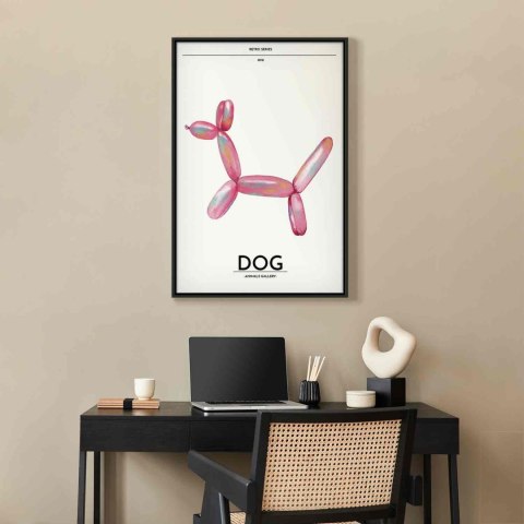Obraz - Holo-Dog - Kolorowy pies w stylu retro 40x60 W ramie drewnianej czarnej