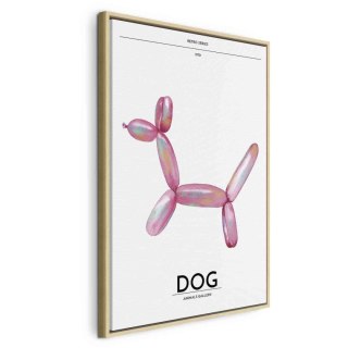 Obraz - Holo-Dog - Kolorowy pies w stylu retro 40x60 W ramie drewnianej naturalnej