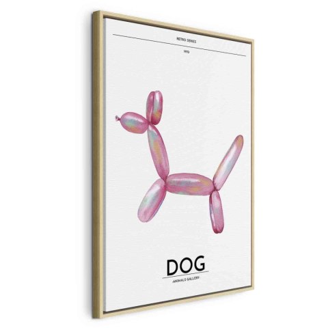 Obraz - Holo-Dog - Kolorowy pies w stylu retro 40x60 W ramie drewnianej naturalnej
