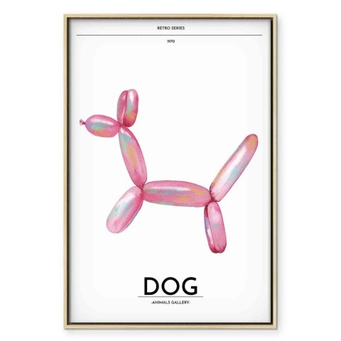Obraz - Holo-Dog - Kolorowy pies w stylu retro 40x60 W ramie drewnianej naturalnej