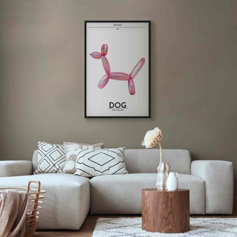 Obraz - Holo-Dog - Kolorowy pies w stylu retro 60x90 W ramie drewnianej czarnej