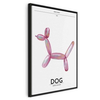 Obraz - Holo-Dog - Kolorowy pies w stylu retro 80x120 W ramie drewnianej czarnej