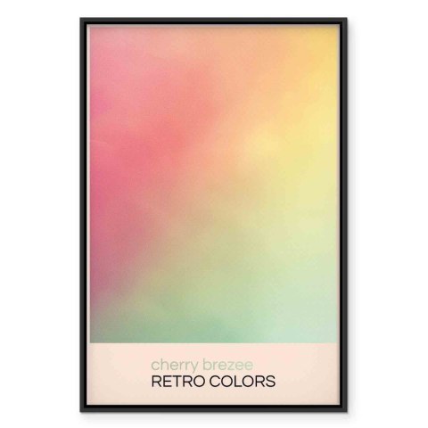 Obraz - Cherry Brezee - Pastelowy gradient w delikatnych retro kolorach 40x60 W ramie drewnianej czarnej