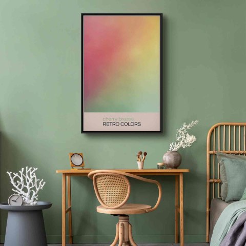 Obraz - Cherry Brezee - Pastelowy gradient w delikatnych retro kolorach 40x60 W ramie drewnianej czarnej
