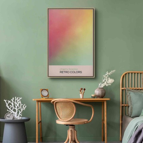 Obraz - Cherry Brezee - Pastelowy gradient w delikatnych retro kolorach 40x60 W ramie drewnianej naturalnej