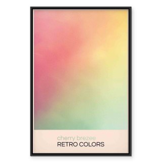 Obraz - Cherry Brezee - Pastelowy gradient w delikatnych retro kolorach 60x90 W ramie drewnianej czarnej