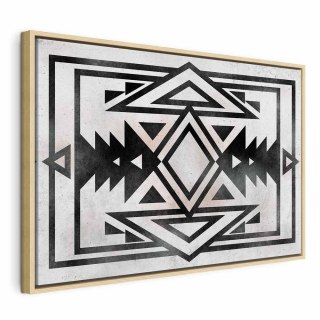 Obraz - Etniczny wzór (1-częściowy) szeroki 120x80 W ramie drewnianej naturalnej