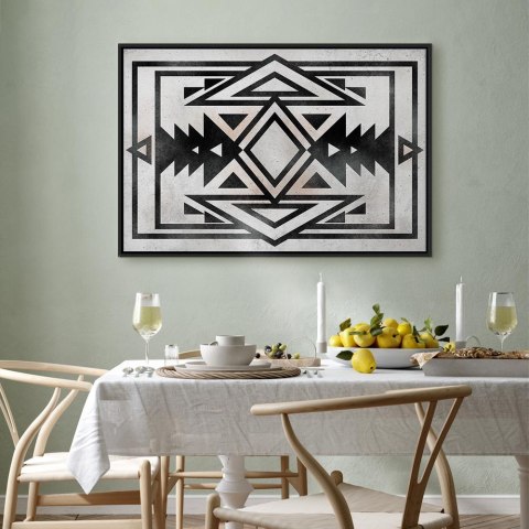 Obraz - Etniczny wzór (1-częściowy) szeroki 90x60 W ramie drewnianej czarnej