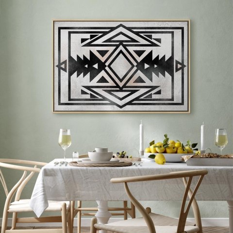 Obraz - Etniczny wzór (1-częściowy) szeroki 90x60 W ramie drewnianej naturalnej