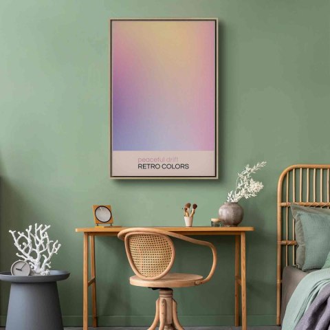 Obraz - Peaceful Drift - Delikatne pastelowe odcienie tworzące harmonijną całość 40x60 W ramie drewnianej naturalnej