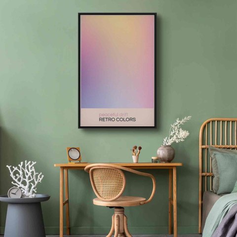Obraz - Peaceful Drift - Delikatne pastelowe odcienie tworzące harmonijną całość 60x90 W ramie drewnianej czarnej