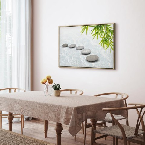 Obraz - Kamienny spokój (1-częściowy) szeroki 90x60 W ramie drewnianej naturalnej