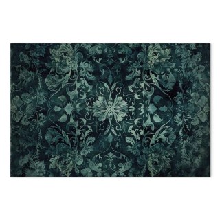 Obraz - Wzór orientalny dywanowy: szmaragdowe ornamenty i przetarte wzory 120x80 Na płótnie włoskim