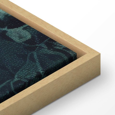 Obraz - Wzór orientalny dywanowy: szmaragdowe ornamenty i przetarte wzory 60x40 W ramie drewnianej naturalnej