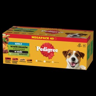 Pedigree Mokra Karma Dla Dorosłych Psów Saszetka Mix Smaków (Z Kurczakiem I Warzywami, Z Wołowiną I Warzywami, Z Indykiem I Marc