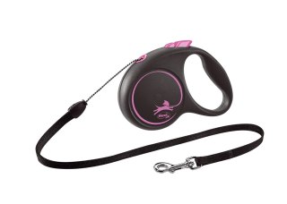 Flexi Smycz Black Design M Linka 5m Do 25kg Różowa