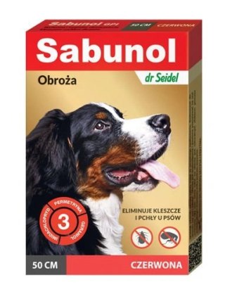 Laboratorium DermaPharm Sabunol Czerwona Obroża Przeciw Pchłom I Kleszczom Dla Psa 50cm