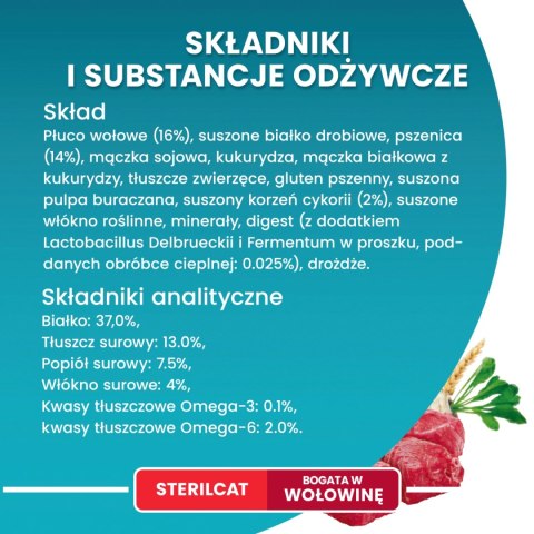 Purina One Cat Sterilcat Karma Z Wołowiną Dla Kota 1,5kg