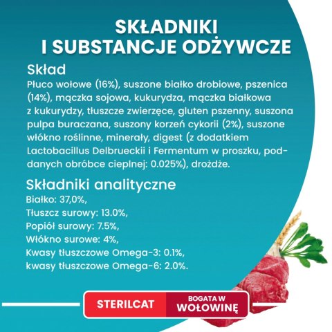 Purina One Cat Sterilcat Karma Z Wołowiną Dla Kota 800g