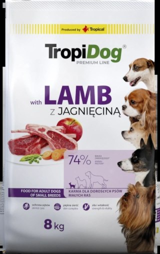 Tropidog Premium Adult Small Breeds Z Jagnięciną I Ryżem 8kg