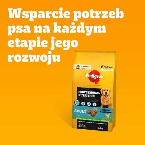 Pedigree Adult Professional Nutrition Drób Warzywa 12kg