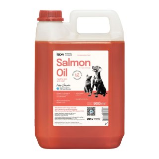 Lab-V Olej Z Łososia 100% Dla Psa I Kota W Każdym Wieku 5000ml Tłoczony Na Zimno
