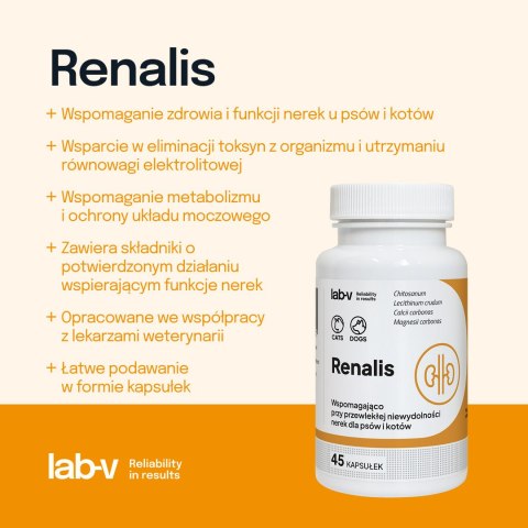 Lab-v Renalis Wsparcie Przy Przewlekłej Niewydolności Nerek Dla Psów I Kotów 45 Kapsułek
