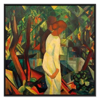 Obraz - August Macke - Para w lesie 40x40 W ramie drewnianej czarnej