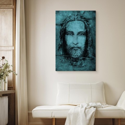 Obraz - Całun Turyński w turkusie (1-częściowy) pionowy 20x30 Premium Print