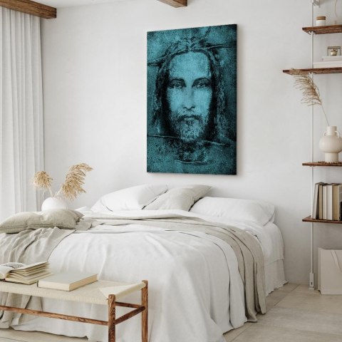 Obraz - Całun Turyński w turkusie (1-częściowy) pionowy 20x30 Premium Print