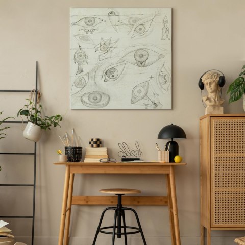 Obraz - Frida Kahlo - Rysunek oczu 60x60 Na płótnie włoskim